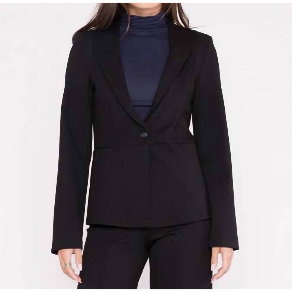 NEW RIPLEY RADER ponte knit fitted blazer in black